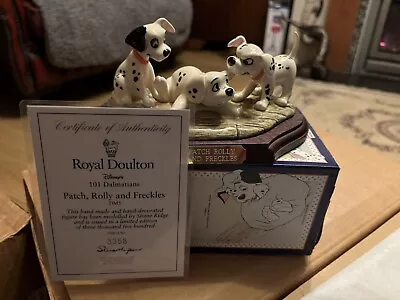 Buy Royal Doulton Disney 101 Dalmations DM5 Patch, Rolly And Freckles Boxed + COA • 25£
