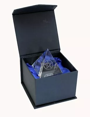 Buy Pentagram Crystal Pyramid With 3D Laser Etched Design 5x5x5cm Magic Gothic Witch • 7.99£