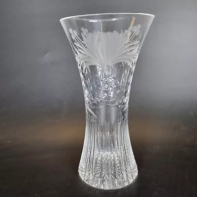 Buy Vintage Royal Brierley Glass Vase  Honeysuckle  Pattern 25cm High • 49£