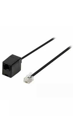 Buy Modular Telephone Extension Cable Black 3m RJ11 Male 6P4C To RJ11 Female 6P4C • 4.28£