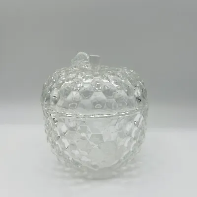 Buy Vintage Pressed Glass Apple Clear Lidded Dish • 14.39£