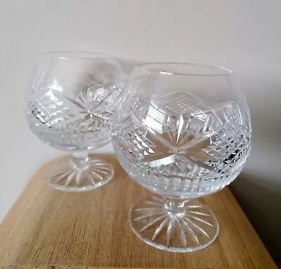 Buy Pair Tyrone Irish Crystal Brandy Balloon Glasses. Slieve Donard Pattern • 34£