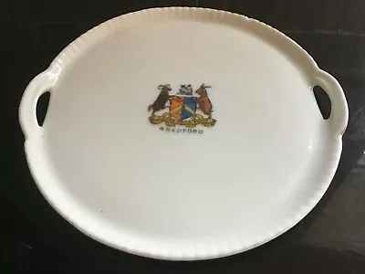 Buy Antique Gemma Crestware Miniature China  Platter Or Tray Bradford Coat Of Arms. • 8£