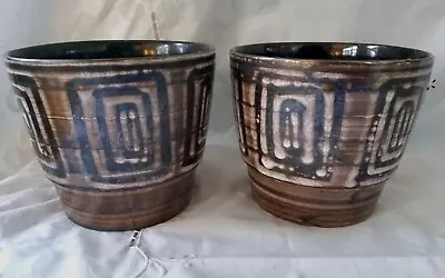 Buy Two Vintage Cinque Portes Rye Studio Pottery  13.5cm High Plant Pots • 24.99£