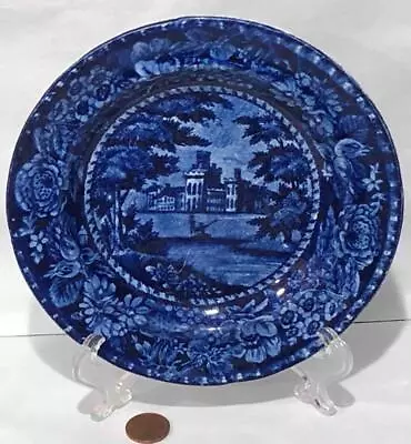 Buy Staffordshire Historical Dark Blue Plate, DREGHORN HOUSE SCOTLAND, R. Hall • 11.83£
