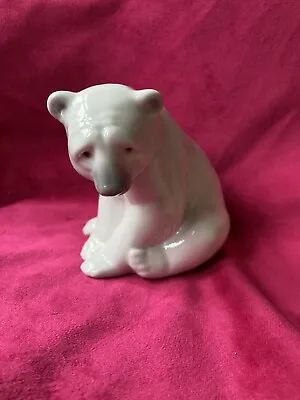 Buy Lladro Porcelain Polar Bear~ ‘Sitting’~ Vintage  Handmade In Spain~ Circa 1972~ • 19.95£
