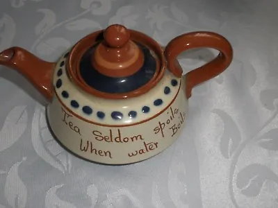 Buy Devonshire Pottery One Cup Teapot Decorated With Quotation • 2.50£