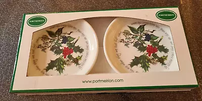 Buy Pair (2) Of Portmeirion Holly And The Ivy Pin Sweet Dishes - Boxed • 17.99£
