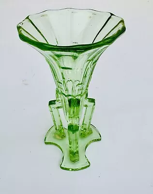 Buy Art Deco Uranium Glass Rocket Vase Rosice Slo Union Vintage Retro Czech Bohemian • 28£
