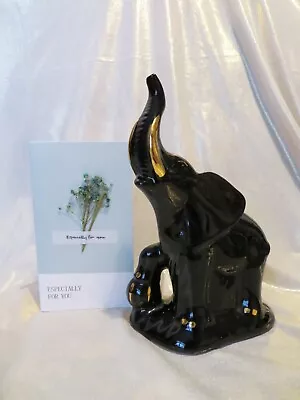 Buy Black Porcelaine Elephant With Gold Trim. • 15£
