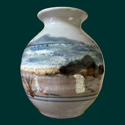 Buy Vintage Highland Stoneware Vase Made In Scotland Amazing Landscape Design • 23.62£