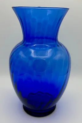 Buy Cobalt Blue Swirl Vase, 11 Inches, Great Condition • 18.97£