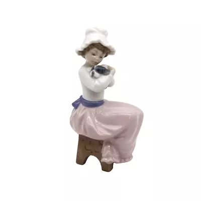 Buy NAO By Lladro Figurine  A Big Hug  Girl With Dog Porcelain *Damaged* 17cm • 4.99£