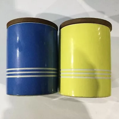 Buy Vintage Retro 1960’s Pottery Food Storage Jars T G Green Blue / Yellow White • 4.99£