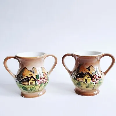 Buy Set Of 2 Ceramiche Campione 10cm Neck Amphora Floral Motif Bone China Italian • 19.99£