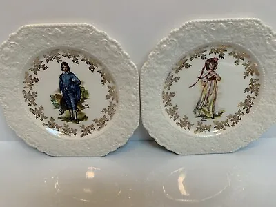 Buy Lord Nelson Pottery Set Of 2 Blue Boy & Pinky 8.25  Semi Square Collector Plates • 11.58£