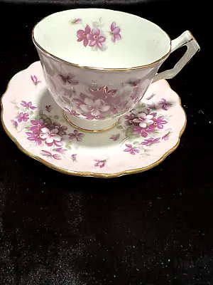 Buy AYNSLEY EST 1775 Tea Cup & Saucer England Fine English Bone China Violette • 11.65£