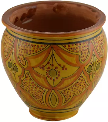 Buy Flower Pot Moroccan Spanish Garden Drain Hole Ceramic Planter Handmade Indoor Ou • 66.40£
