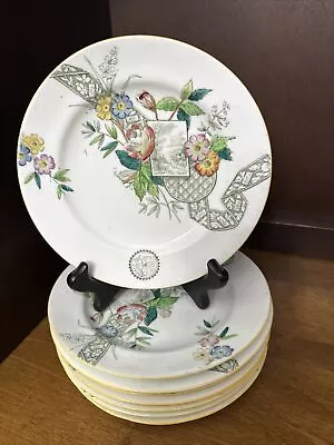 Buy W. A. A. Adderley Lyons Lunch Plate Transfer Ware Flowers & Ribbon 7” Antique • 23.68£