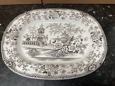 Buy Antique Swansea Pottery Brown & White Transfer Colandine Platter Plate 40 Cms • 19.99£