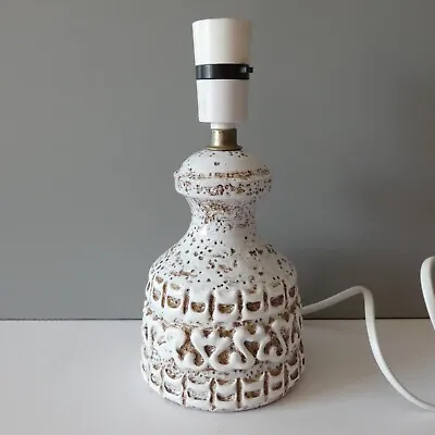 Buy Vintage Mid Century 60s Pottery Lamp Base White Textured Bitossi Style • 44.99£