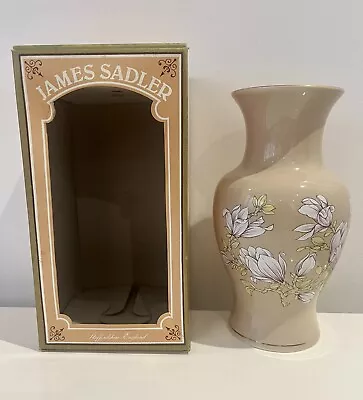 Buy James Sadler England Vase With Magnolia Design Original Box 20cm Vintage • 19.99£