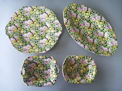 Buy Lord Nelson Ware Black Beauty Chintz - Bread/Cake Plate, Oval Platter, 2 Dishes • 80£