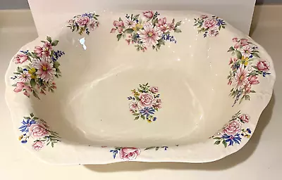 Buy Vintage Ironstone Pottery England Large Floral Wash Basin 15 X 13 Inches • 28.45£