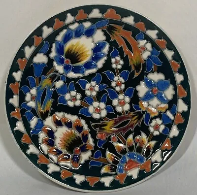 Buy Traditional Turkish Handmade Ceramic Wall Plate Hanging Blue Floral W7  • 8£
