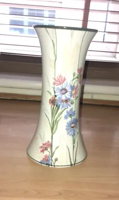 Buy VINTAGE-VASE RIDGWAYS ROYAL SEMI PORCELAIN Hand Painted With Flowers 20 Cms Tall • 4£