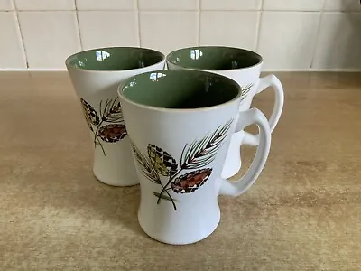 Buy Denby / Langley - Conifer - 3 X Tea / Coffee Tapered Mugs By Albert Colledge • 27£