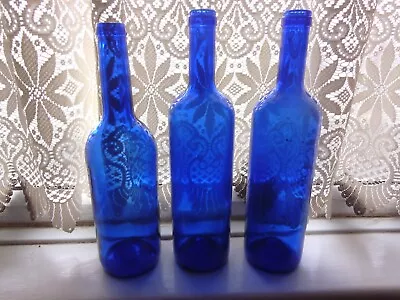 Buy 3   Blue Wine Bottles. 2x Nz & Aus. 1x Spain. Decorative Ornaments 1x Cork  • 2.99£