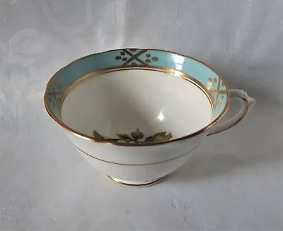 Buy Tuscan China Teacup Art Deco Bone China Tea Cup In Turquoise White And Gold • 27.95£