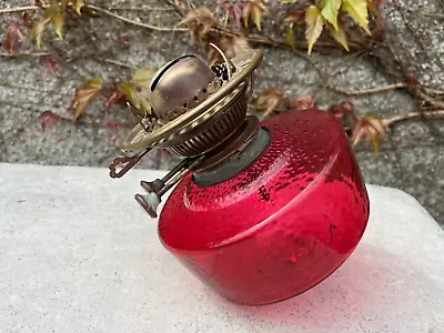 Buy Antique Cranberry Oil Lamp Font. • 60£
