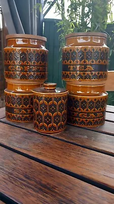 Buy Hornsea Heirloom. Coffee,Tea,Sugar,Salt & Caddy Ceramic Storage Jars. • 50£