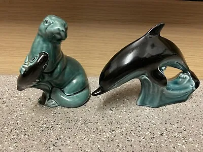 Buy Poole Pottery Ceramic Dolphin On Wave & Otter With Fish Ornaments  • 9.99£