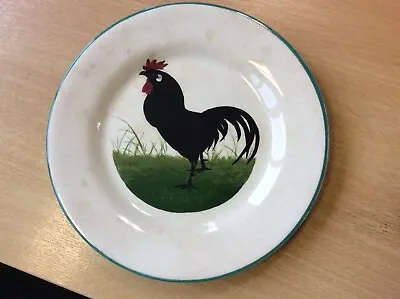 Buy Antique  Wemyss Plate  Black Cockerel. Unusual Mark Bovey Tracey • 39£