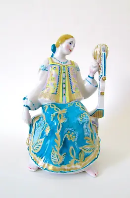Buy Russian Imperial Lomonosov Porcelain Figurine Sculpture Spinning Wheel Lady • 1,612.84£