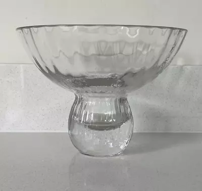 Buy Dartington Heavy Crystal Glass Footed Pedestal Display Bowl Fluted D18cm H14cm • 14.99£