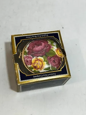 Buy Fenton China Company English Floral Pink Rounded Trinket Pot Box In Box #LH • 2.99£
