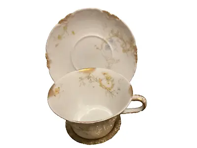Buy Antique Haviland & Co French Limoges White Floral Cup And Saucer • 18.97£