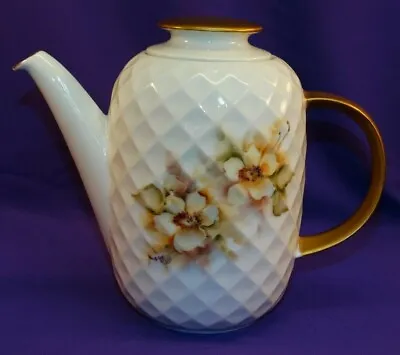 Buy Vintage Thomas China Holiday White Hand Painted Coffee Pot W/ Flowers Gold Gilt • 33.12£