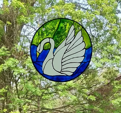 Buy Swan Stained Glass Art Individually Hand Painted Acrylic Suncatcher • 7.95£