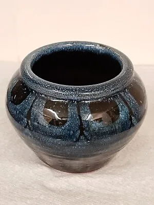 Buy Elisabeth Andrea Bailey Vintage Studio Pottery Earthenware Bowl Vase Blue/Black • 11.50£