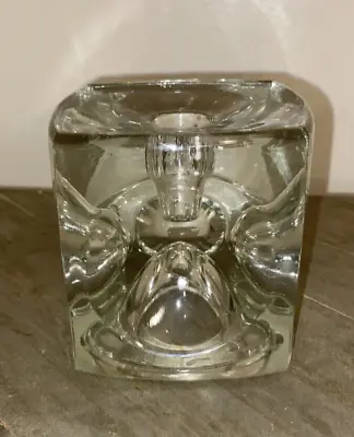 Buy VTG Sklo Union Czech Glass Cube Candle Holder Op Art 60s Rudolf Jurnikl • 25.06£