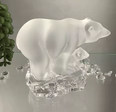 Buy Nachtmann Germany Crystal Clear & Frosted Glass Polar Bear Figurine Paperweight • 18.95£