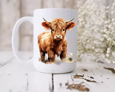 Buy Highland Cow Coffee Mug Fluffy Cow Mug Cow Gifts For Cow Lovers, Scottish Cow • 14.39£