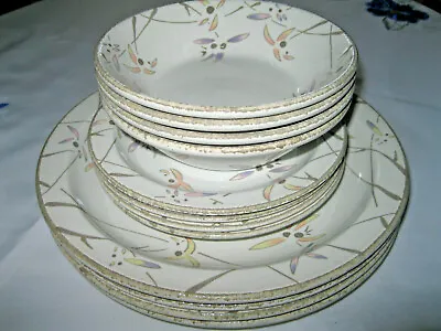Buy 10 Pc  Wild Orchid  Stonehenge Midwinter Dinner Salad Plates, Bowls Made England • 59.27£