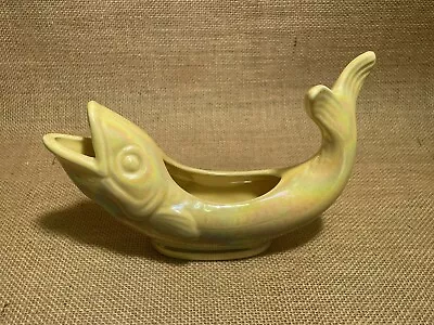 Buy Fish Posy Mantle Vase Lustre Ware Vintage Mid Century Iridescent Yellow • 14.99£
