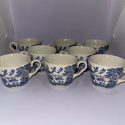 Buy Blue Willow Tea Cups Made In England EIT Ltd. Porcelain - Set Of 8 • 34.72£